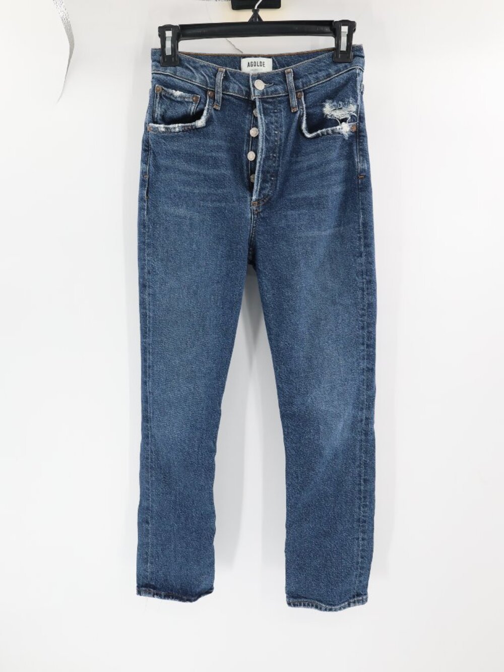 Agolde Jeans Womens 25 Riley High Rise Straight Ankle Button Fly Organic Cotton